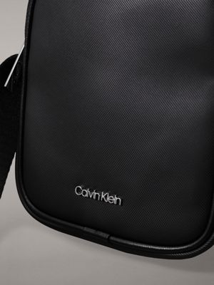 ck black twill crossbody reporter bag for men calvin klein