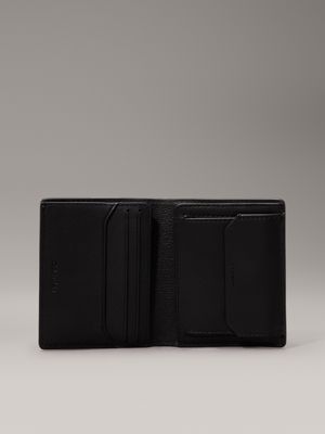 ck black pebble leather rfid billfold wallet for men calvin klein