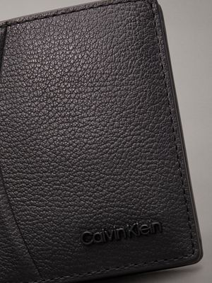 ck black pebble leather rfid billfold wallet for men calvin klein