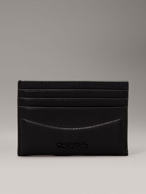 black leather cardholder for men calvin klein