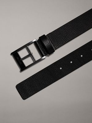 ck black pebble leather belt for men calvin klein