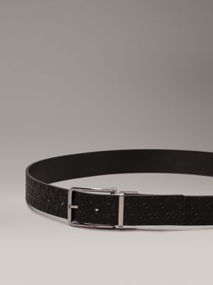 seasonal mono black/black reversible leather belt for men calvin klein