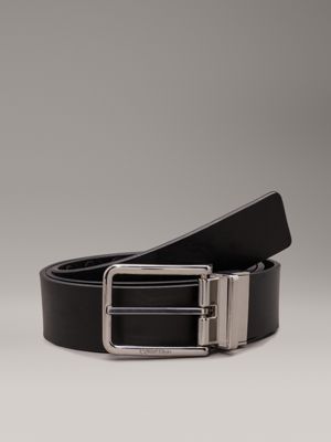 seasonal mono black/black reversible leather belt for men calvin klein