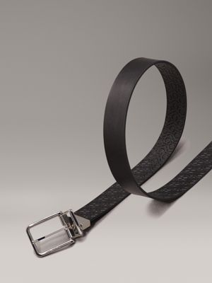 seasonal mono black/black reversible leather belt for men calvin klein