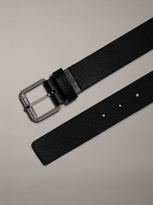 ck black pebble leather belt for men calvin klein