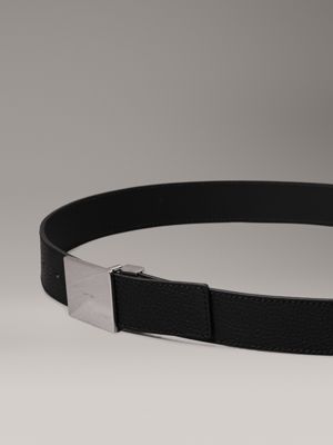 ck black pebble leather belt for men calvin klein