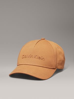 brown twill cap for men calvin klein