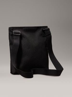 black logo flat crossbody bag for men calvin klein jeans