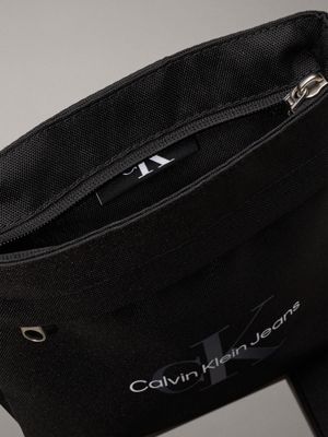 black logo flat crossbody bag for men calvin klein jeans