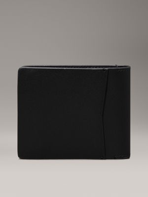 black leather billfold wallet for men calvin klein jeans