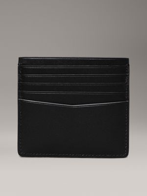 black leather cardholder for men calvin klein jeans