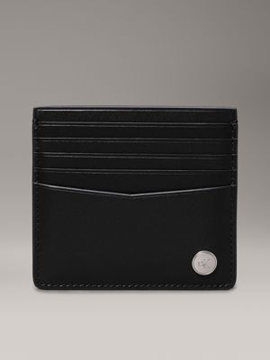 black leather cardholder for men calvin klein jeans