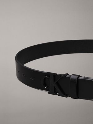 black/black leather belt for men calvin klein jeans