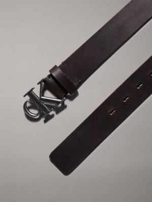 bitter brown leather belt for men calvin klein jeans