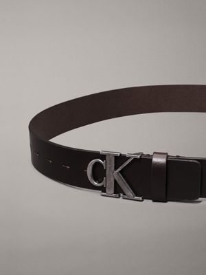 bitter brown leather belt for men calvin klein jeans