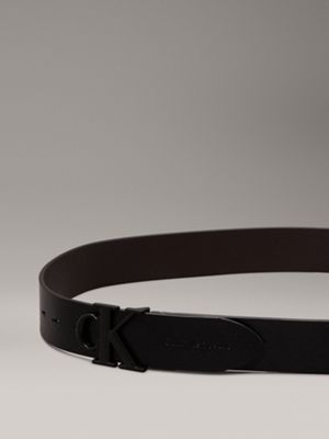 black / bitter brown reversible leather belt for men calvin klein jeans