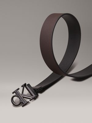 black / bitter brown reversible leather belt for men calvin klein jeans