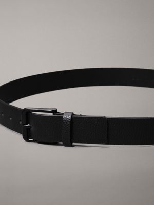cintura double-face in pelle black / black da uomini calvin klein jeans