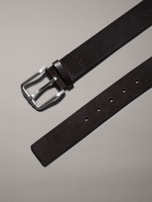 bitter brown leather belt for men calvin klein jeans