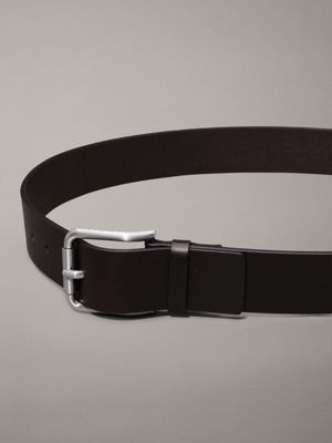 bitter brown leather belt for men calvin klein jeans