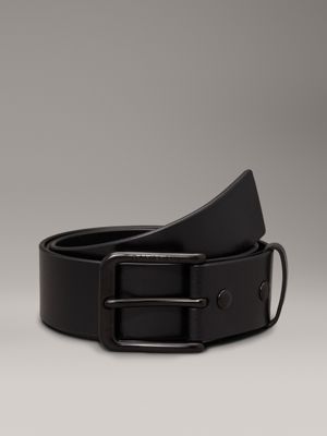 black 2 buckle leather belt gift set for men calvin klein jeans