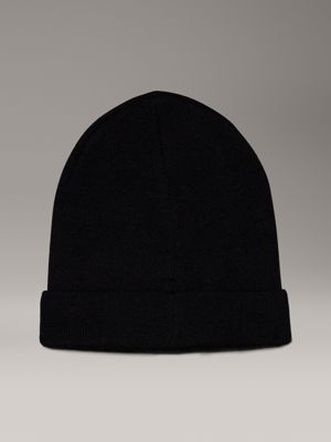 black knit beanie for men calvin klein jeans