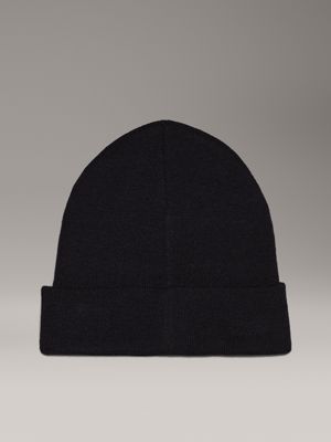 black knit beanie for men calvin klein jeans