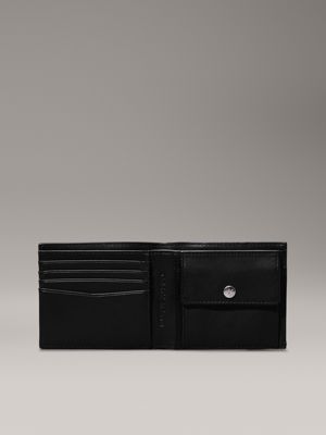 black leather billfold wallet for men calvin klein jeans