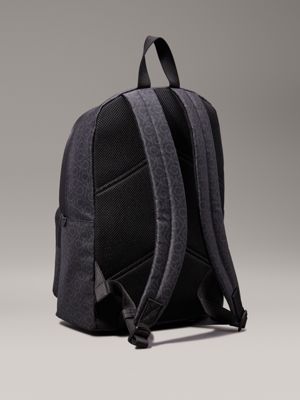 classic mono black logo round backpack for men calvin klein