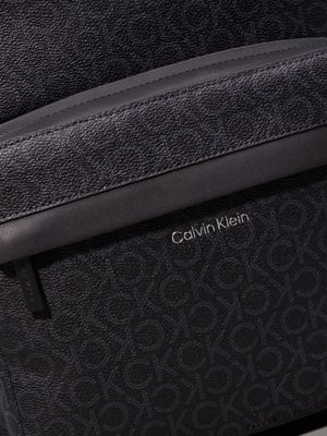 classic mono black logo round backpack for men calvin klein