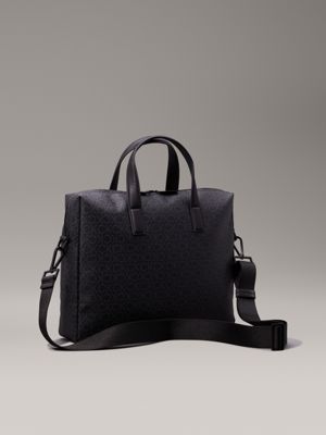 classic mono black logo laptop bag for men calvin klein