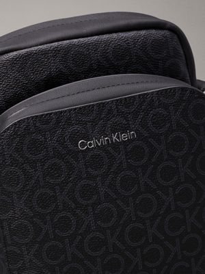 classic mono black logo reporter bag for men calvin klein