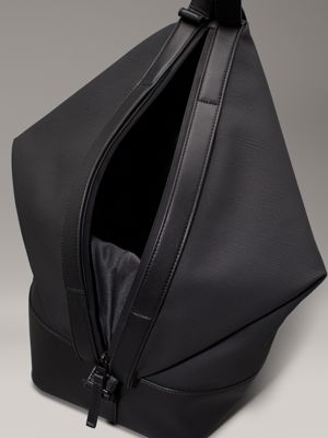 ck black texured large convertible sling tote bag for men calvin klein