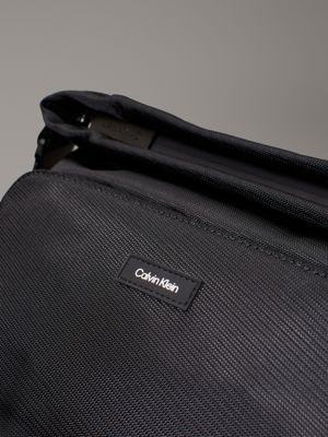 ck black foldover crossbody sling bag for men calvin klein