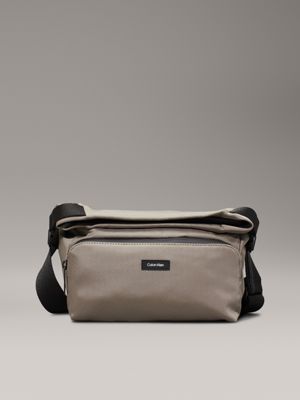 grey foldover crossbody sling bag for men calvin klein