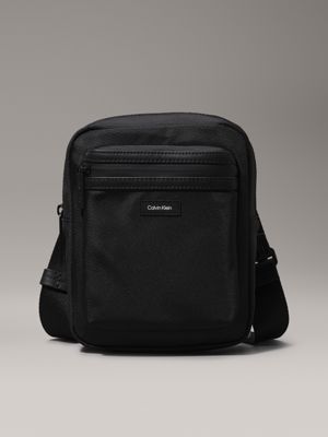 black convertible reporter bag for men calvin klein