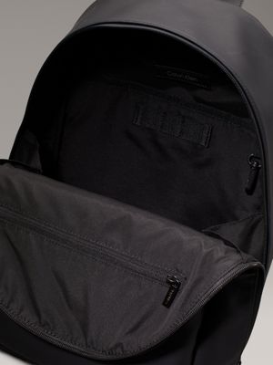 ck black rubber round backpack for men calvin klein