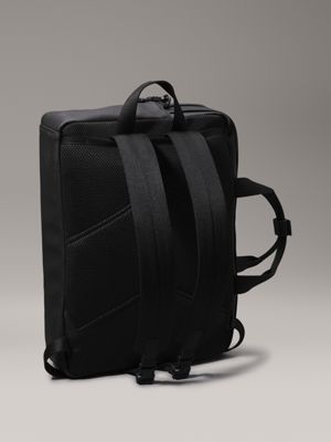 ck black rubber convertible laptop bag for men calvin klein