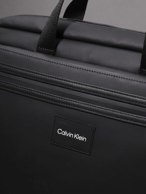 ck black rubber convertible laptop bag for men calvin klein