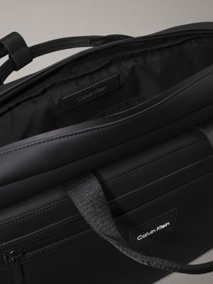 ck black rubber convertible laptop bag for men calvin klein