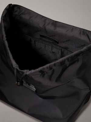 ck black nylon/pu flap backpack for men calvin klein