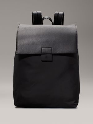 Calvin klein black leather backpack sale