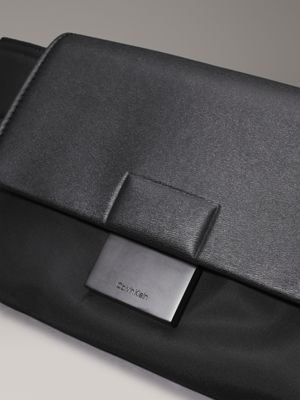 ck black nylon/pu heuptas voor heren - calvin klein