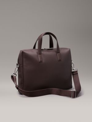 java brown pebble laptop bag for men calvin klein