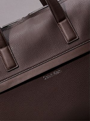 java brown pebble laptop bag for men calvin klein