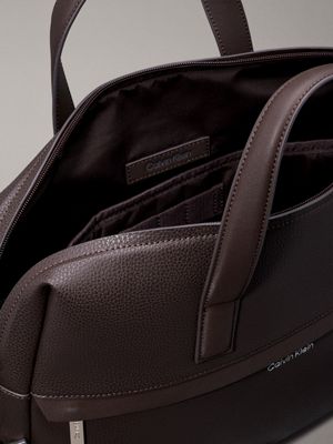 java brown pebble laptop bag for men calvin klein