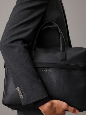 ck black pebble laptop bag for men calvin klein