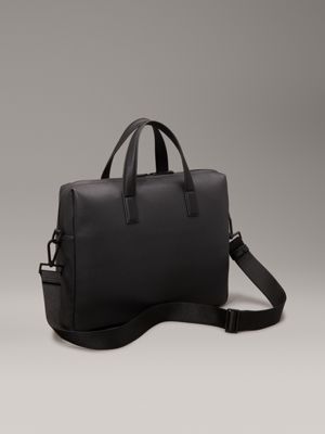 ck black pebble laptop bag for men calvin klein