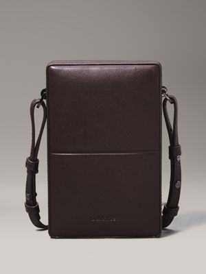 brown leather crossbody bag for men calvin klein