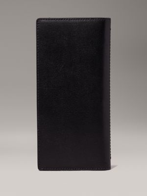 ck black palmellato long leather slimfold wallet for men calvin klein